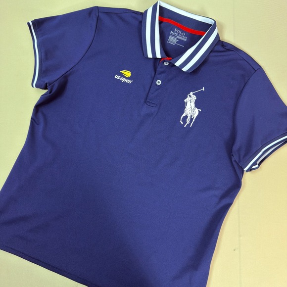 Polo Ralph Lauren Tops - Polo Ralph Lauren US Open Polo Women L Navy Blue Excellent Big Pony Performance